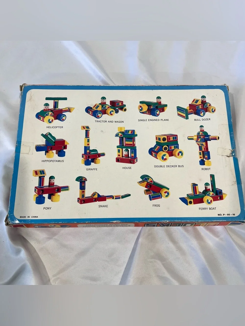 Vintage Rainbow Magnetic Blocks 16 Piece Toy Set Complete w/ Original Box